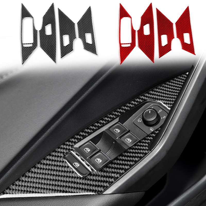 For Volkswagen Sagitar 2019-2023 4pcs /Set Left-hand Drive Lift Button Sticker(Red)