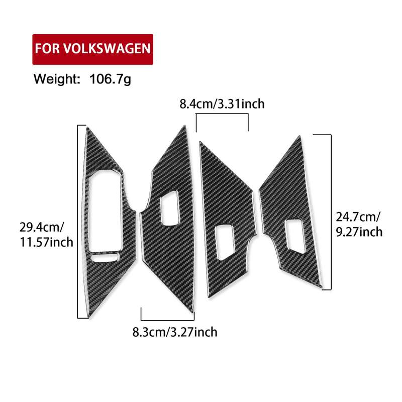 For Volkswagen Sagitar 2019-2023 4pcs /Set Left-hand Drive Lift Button Sticker(Red)