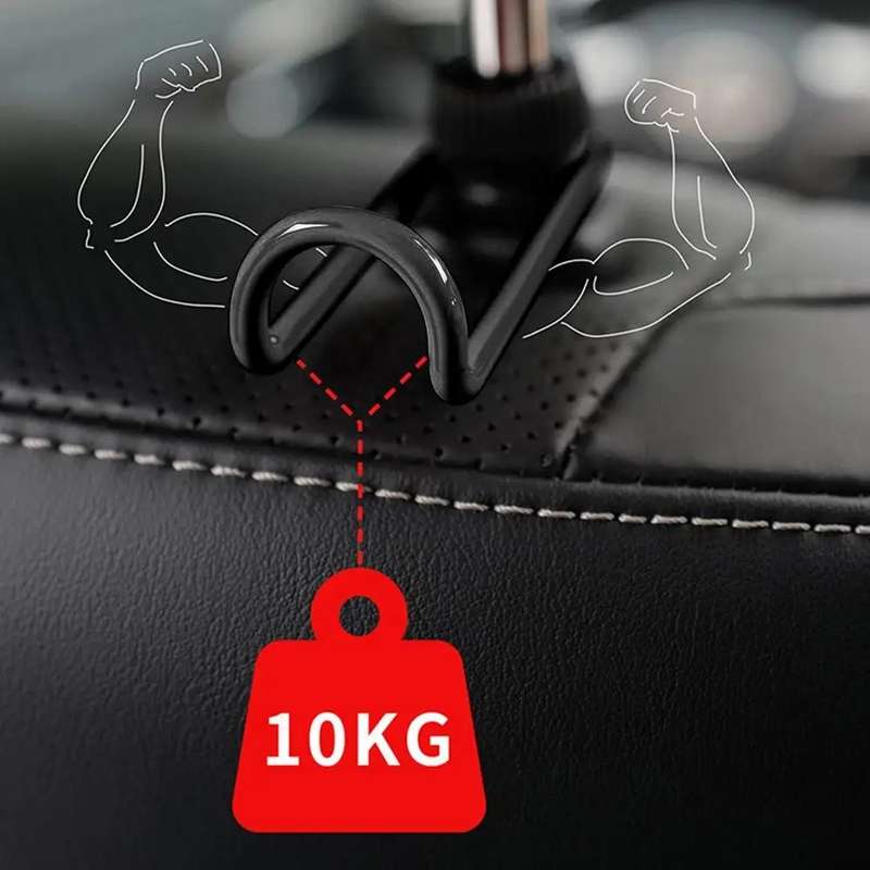 bbdd Alloy Car Hooks Invisible Seat Back Car Hangers(Black)