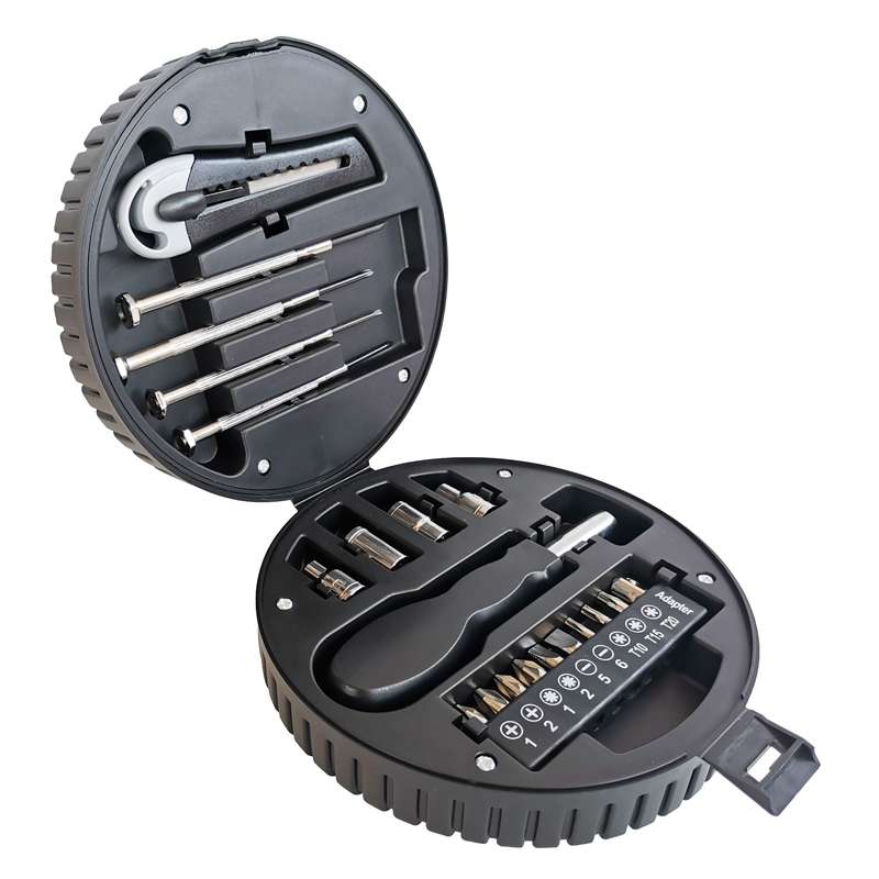 20 In 1 Tire Shaped Tool Set Home Hardware Utility Combinations(Black)