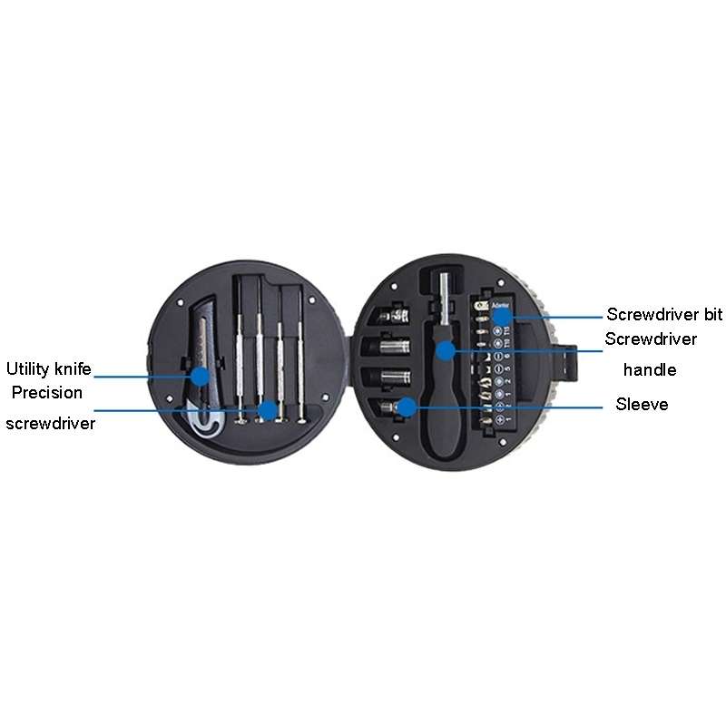 20 In 1 Tire Shaped Tool Set Home Hardware Utility Combinations(Black)