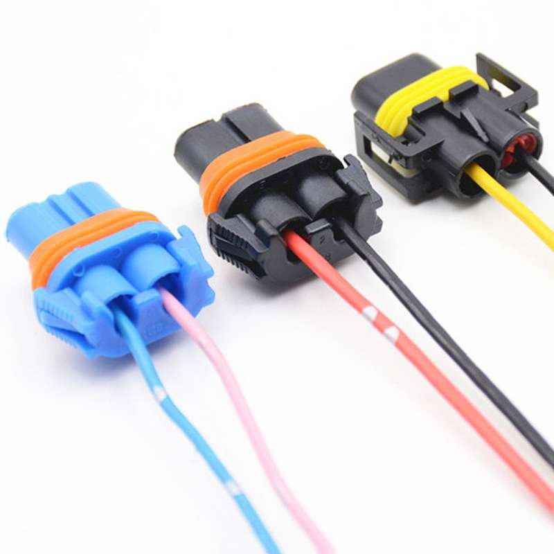 1pair For H11 / H8 / 881 Car Headlight Socket Light Holder Plug With Cable