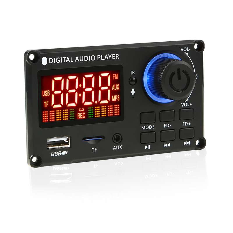 100W 12V TPA3116 Color Screen Power Amplifier Bluetooth Decoder Board With Recording Call(Small Sili