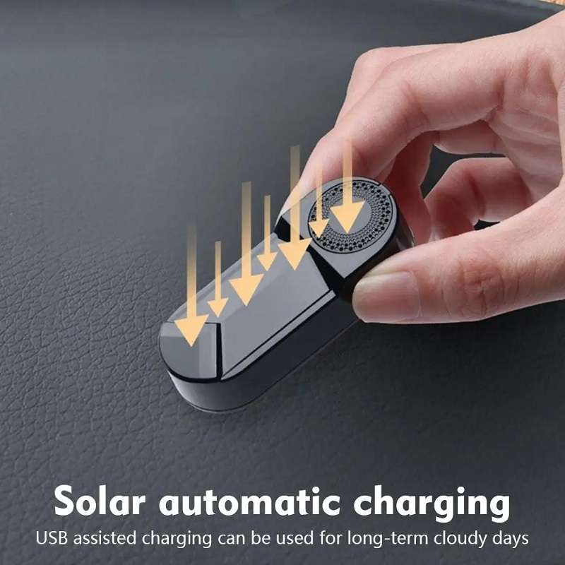 Car Solar Anti-Theft Alarm LED Warning Light With Aromatherapy(Blue Light)