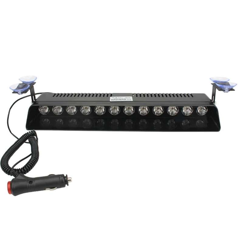 12 LED Car Front Suction Cup High Brightness Strobe Light(Red White Blue)