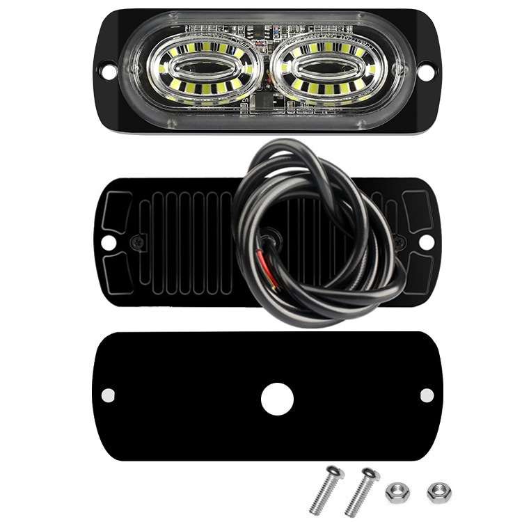 12W Car Side Signal Warning Light 24 LED Strobe Light(Yellow White)