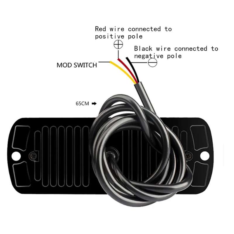 12W Car Side Signal Warning Light 24 LED Strobe Light(Yellow White)
