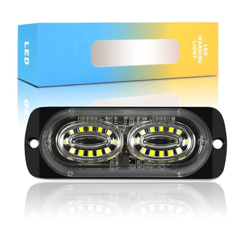 12W Car Side Signal Warning Light 24 LED Strobe Light(Yellow White)