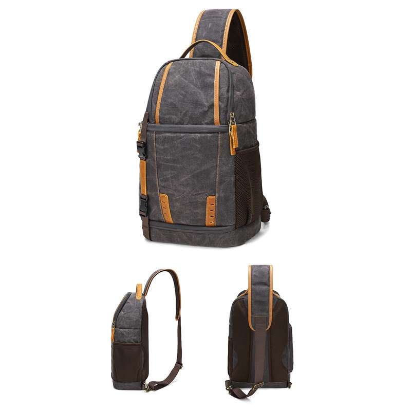 Outdoor Canvas Wear-resistant Waterproof Photography Shoulder Bag(Army Green)
