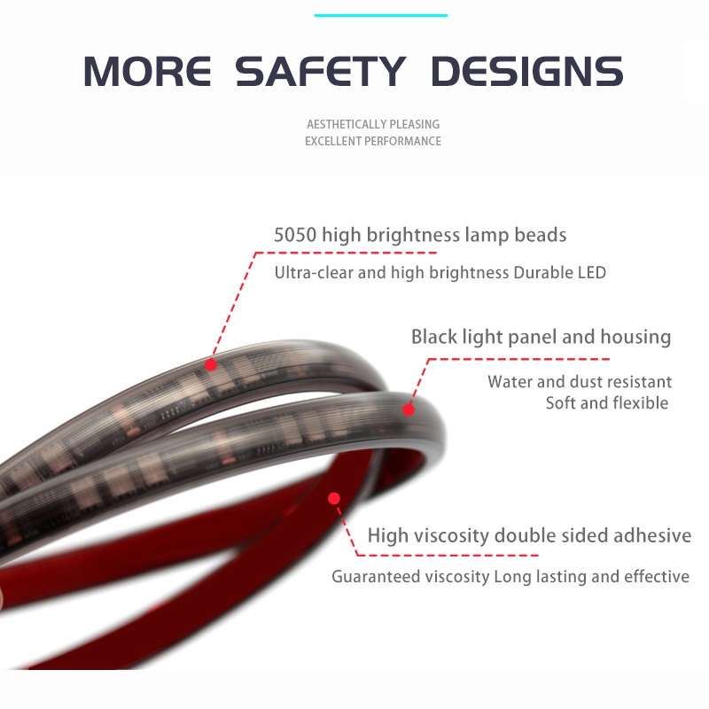 Car Phantom Daytime Running Lights LED Streamer Warning Turning Lights, Length: AR15-150cm APP+RF Mo