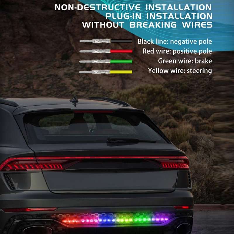 Car Phantom Daytime Running Lights LED Streamer Warning Turning Lights, Length: AR15-150cm APP+RF Mo