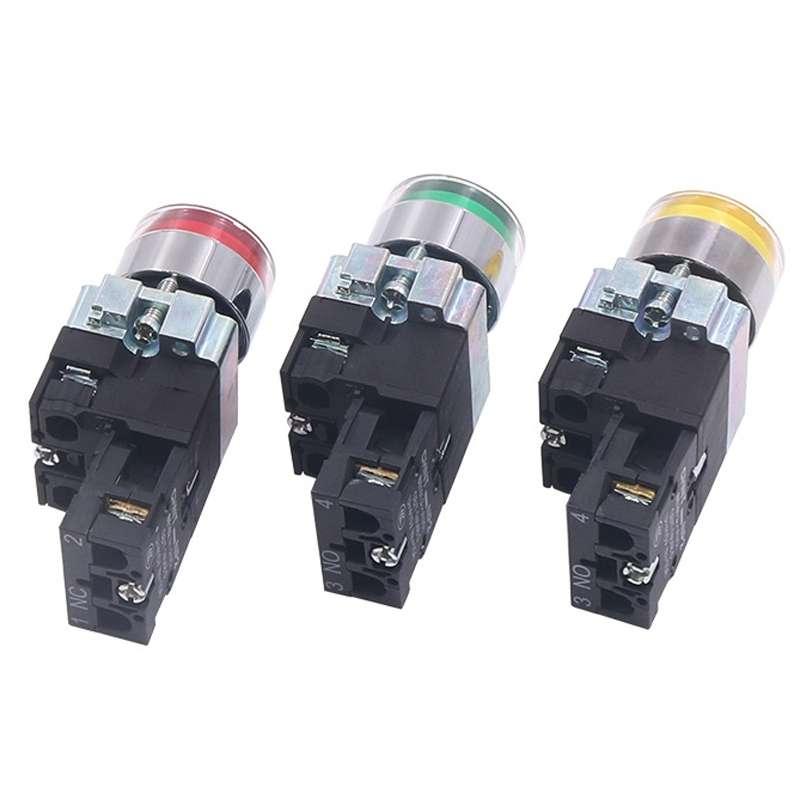 CHINT NP2-BW3463/24V 2 NO Pushbutton Switches With LED Light Silver Alloy Contact Push Button (Red)