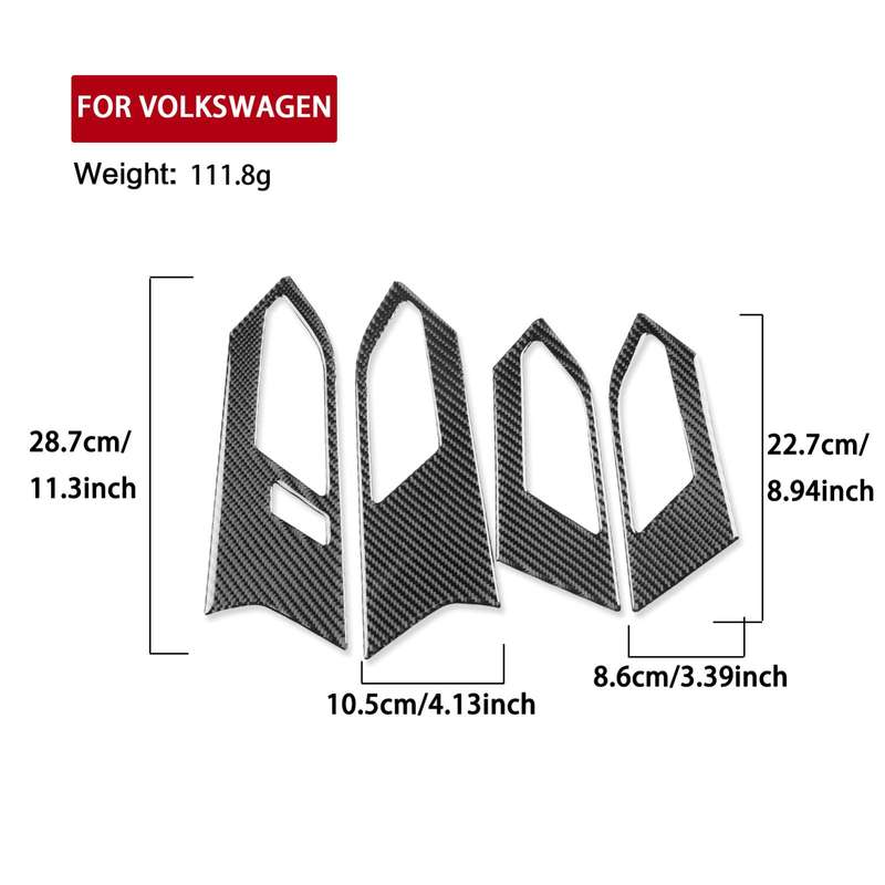 For Volkswagen Sagitar 2019-2023 4pcs /Set Left-hand Drive Door Handle Sticker(Black)