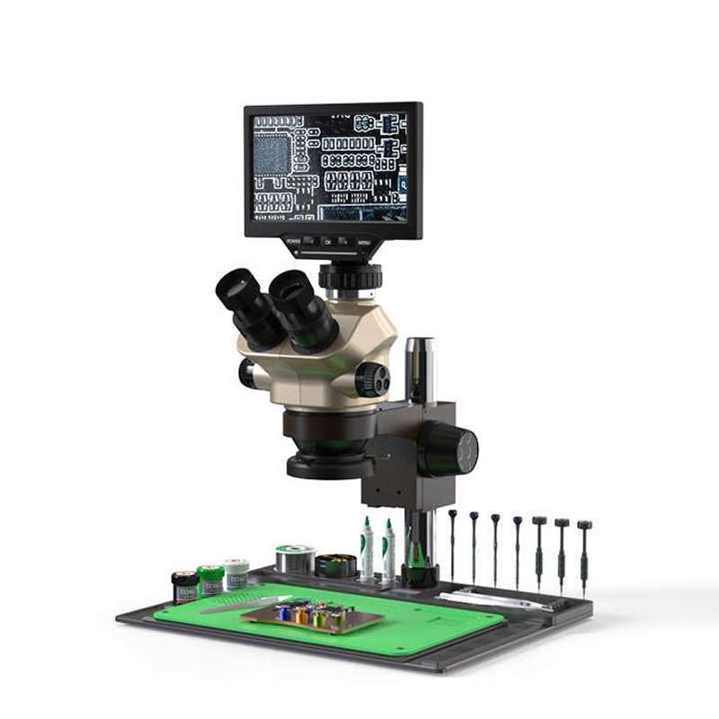 BAKU BA-692 2 In 1 Microscope Maintenance Insulation Pad Aluminum Alloy Silicone Work Mat(Black+Gre