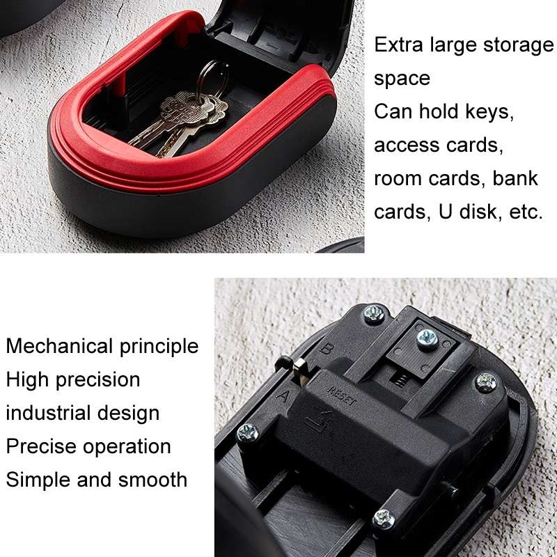 Full Plastic Key Box Password Lock Door Key Storage Password Box(Blue)
