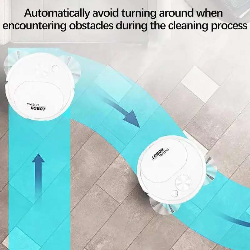 Field Sweeping Robot Auto Family Mini Cleaning Machine USB Charging Smart Vacuum(White)