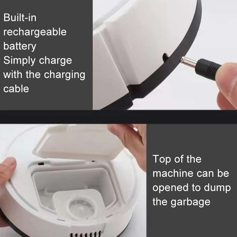 Field Sweeping Robot Auto Family Mini Cleaning Machine USB Charging Smart Vacuum(White)