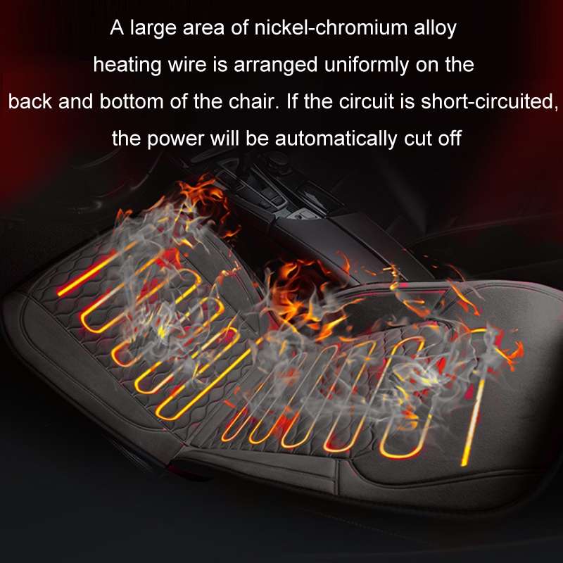 12V Car Winter Electric Heating Short Plush Seat Cushion, Color: Gray