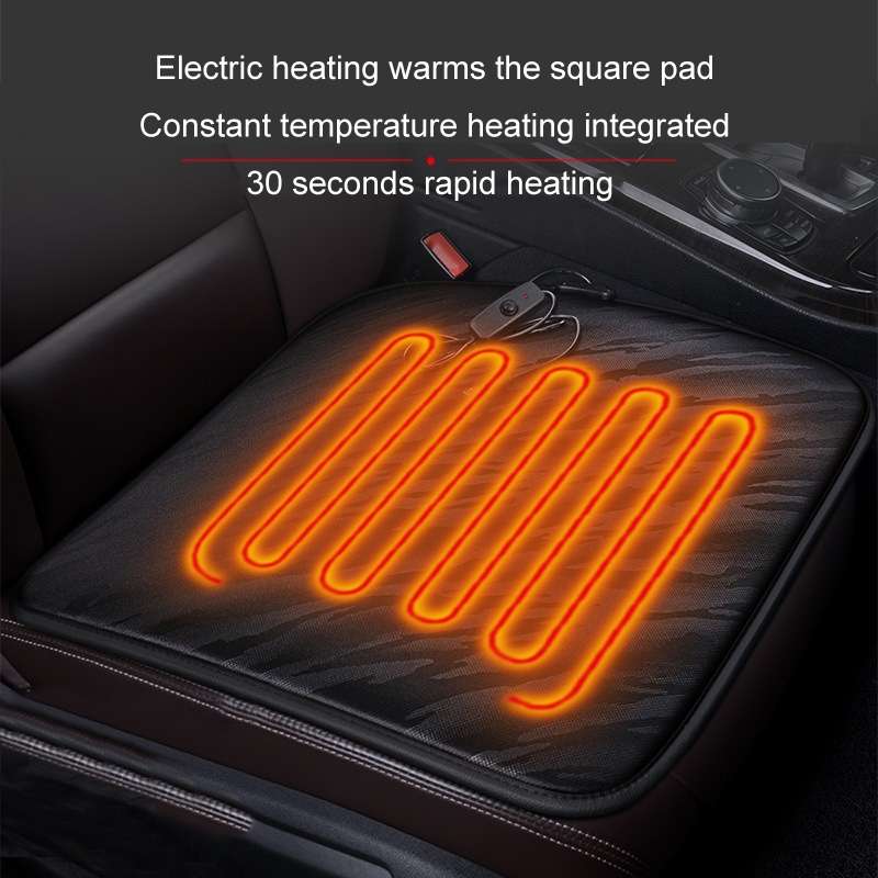 5V Car USB Interface Electric Heating Seat Cushion, Color: Classic Black