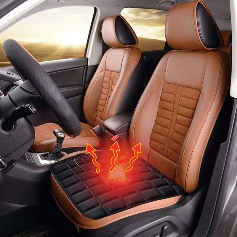 5V Car USB Interface Electric Heating Seat Cushion, Color: Classic Black