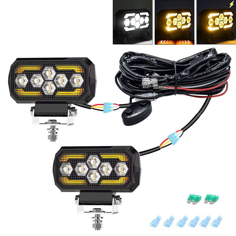 4.5 Inch Square Mixed Luminous Angel Eye Car Work Light(X13)