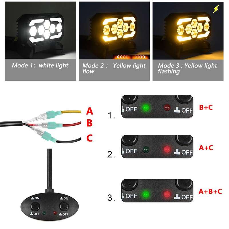 4.5 Inch Square Mixed Luminous Angel Eye Car Work Light(X13)