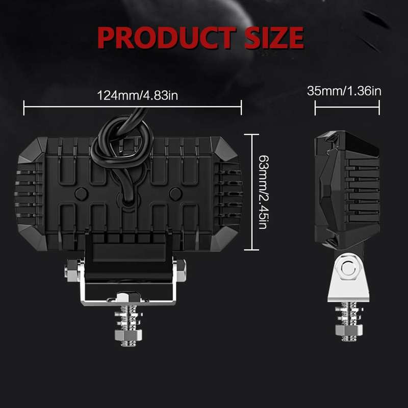 4.5 Inch Square Mixed Luminous Angel Eye Car Work Light(X13)