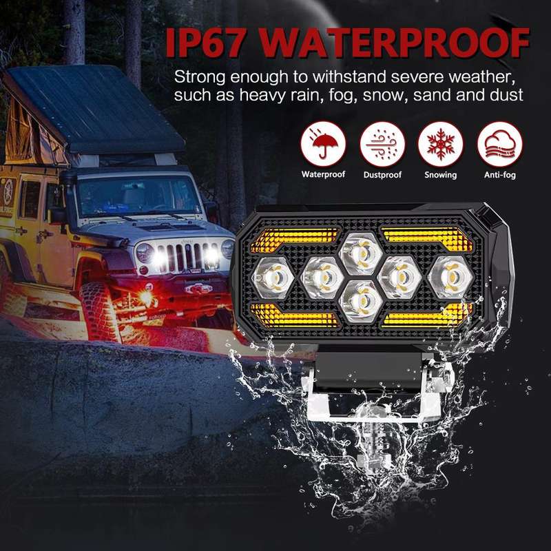 4.5 Inch Square Mixed Luminous Angel Eye Car Work Light(X13)