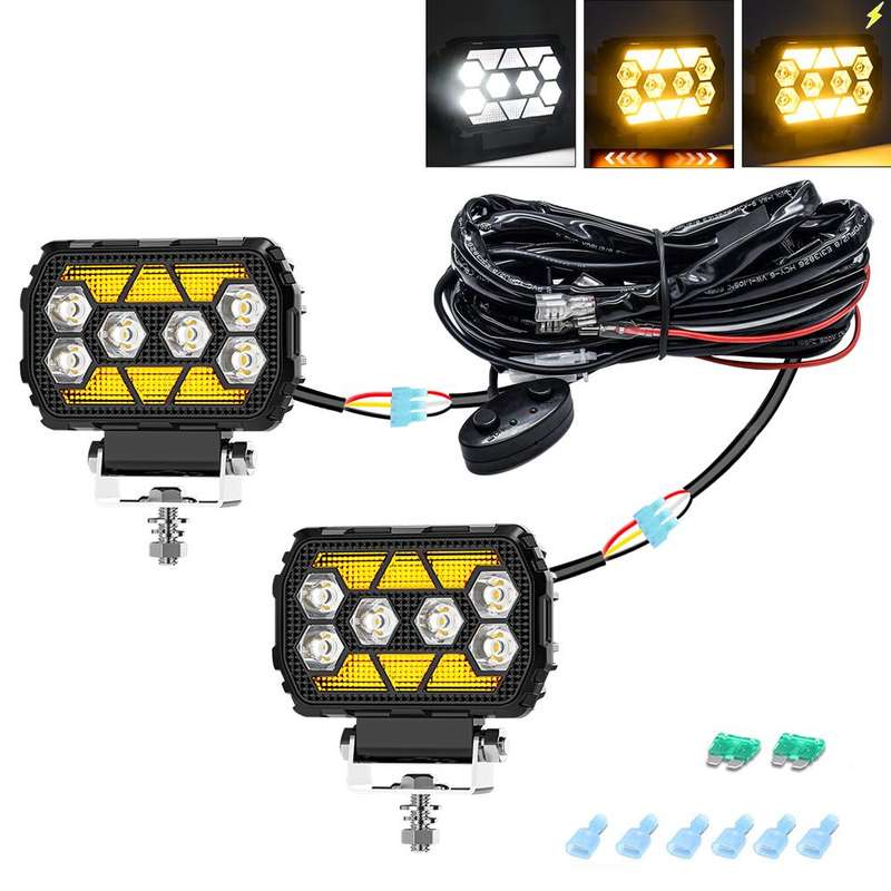4.5 Inch Square Mixed Luminous Angel Eye Car Work Light(X11)
