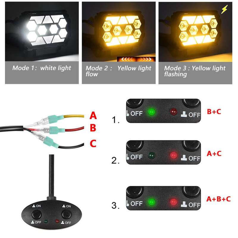 4.5 Inch Square Mixed Luminous Angel Eye Car Work Light(X11)