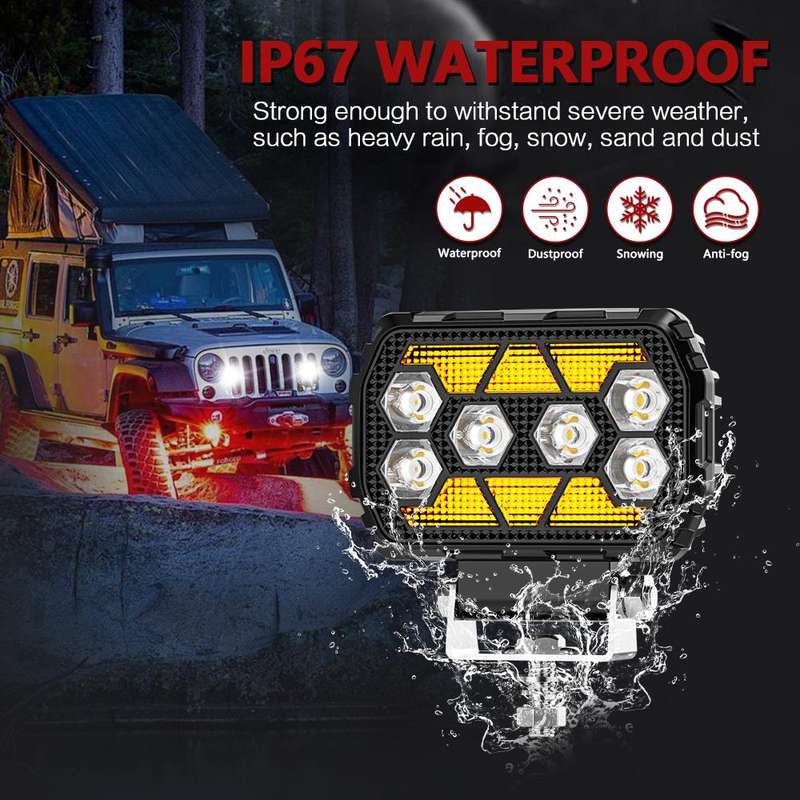 4.5 Inch Square Mixed Luminous Angel Eye Car Work Light(X11)