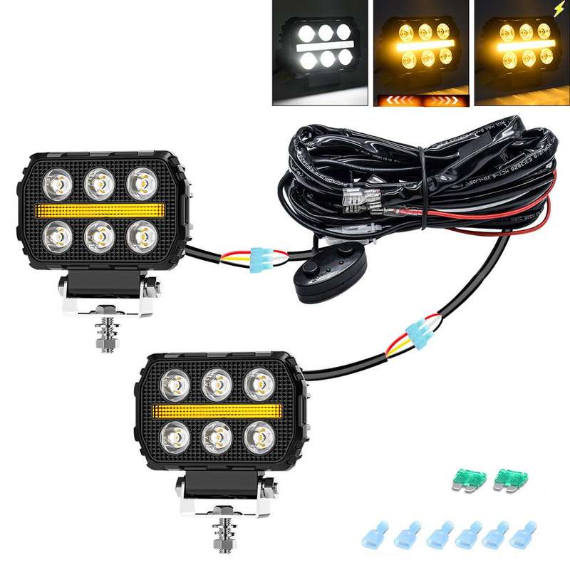 4.5 Inch Square Mixed Luminous Aangel Eye Car Work Light(X10)