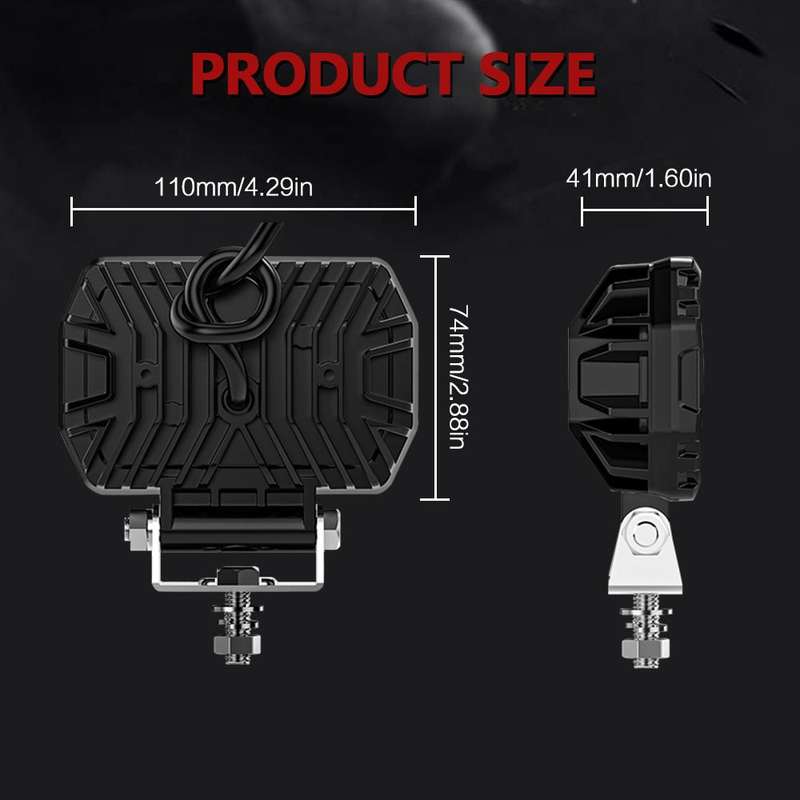 4.5 Inch Square Mixed Luminous Aangel Eye Car Work Light(X10)