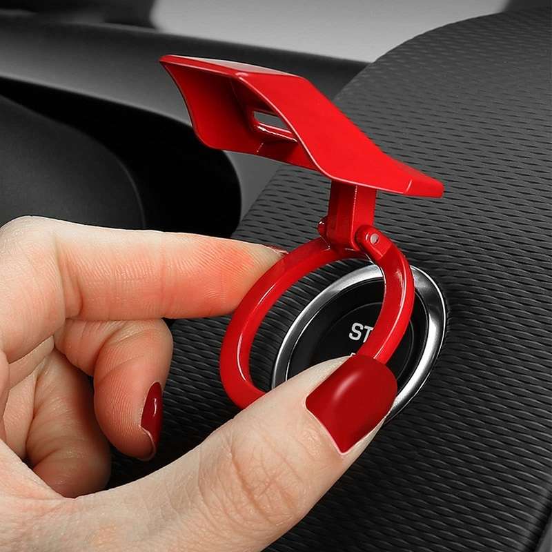 Car One-button Start Decorative Ring Knob Type Ignition Device Protective Cover(Black)