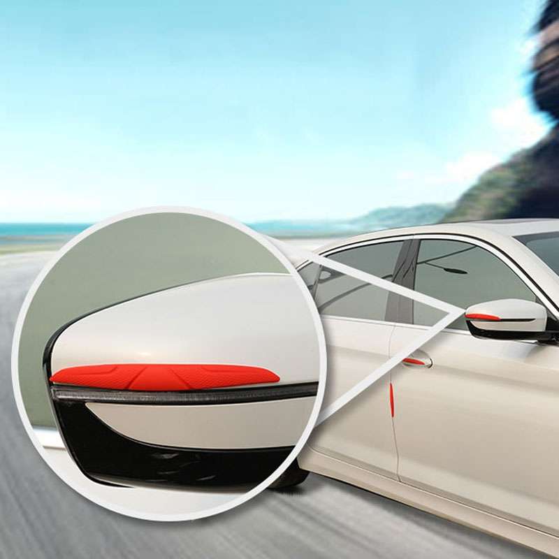 SAHNSHI 4pcs /Pack 7755 Car Door Anti-Collision Silicone Strip Bumper Mirror Thickening Decorative S