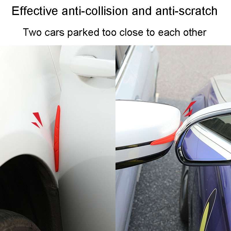SAHNSHI 4pcs /Pack 7755 Car Door Anti-Collision Silicone Strip Bumper Mirror Thickening Decorative S