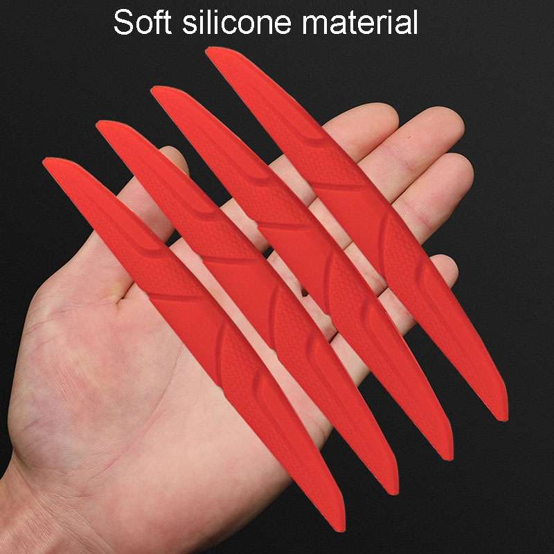 SAHNSHI 4pcs /Pack 7755 Car Door Anti-Collision Silicone Strip Bumper Mirror Thickening Decorative S