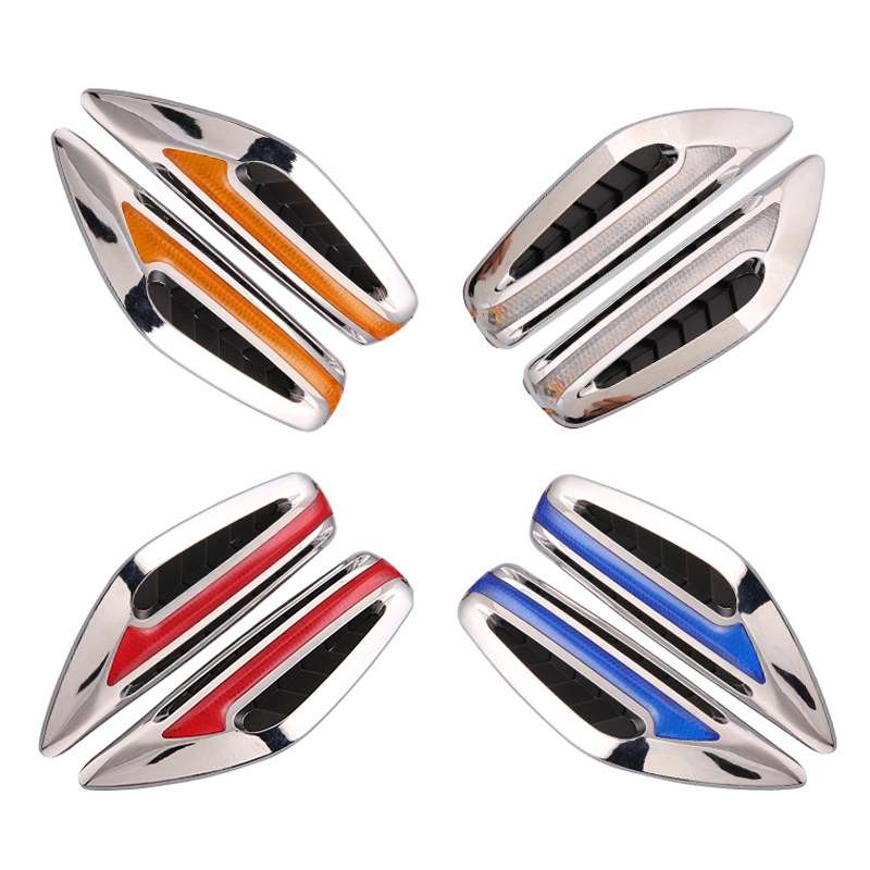 2pcs Car Fender Blade Dynamic Side Marker Lights 12V LED High Bright Daytime Running Lights(Blue)