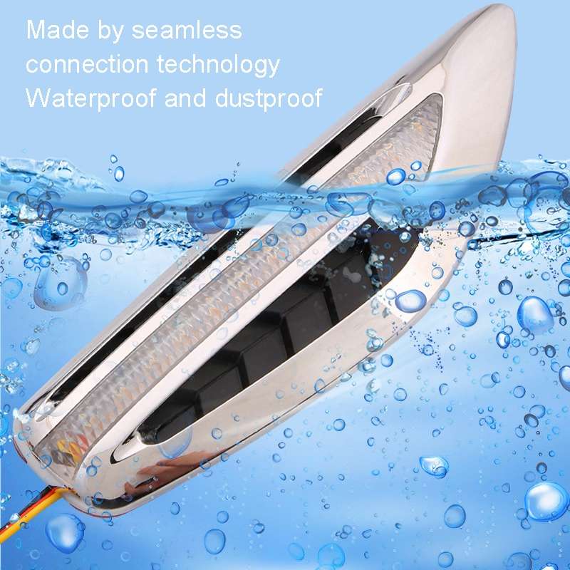 2pcs Car Fender Blade Dynamic Side Marker Lights 12V LED High Bright Daytime Running Lights(Blue)