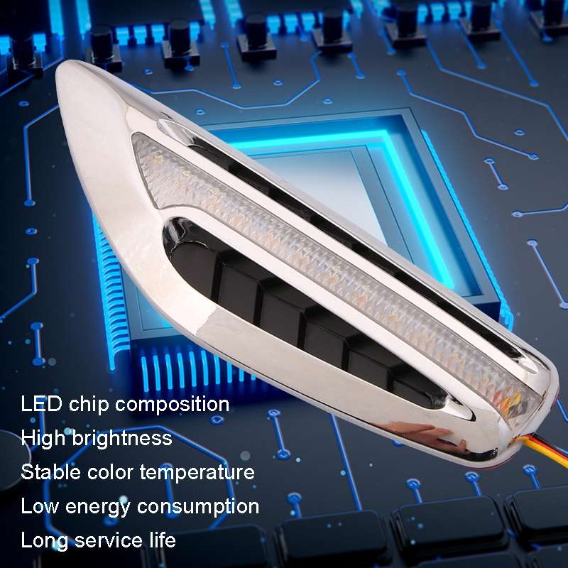 2pcs Car Fender Blade Dynamic Side Marker Lights 12V LED High Bright Daytime Running Lights(Blue)