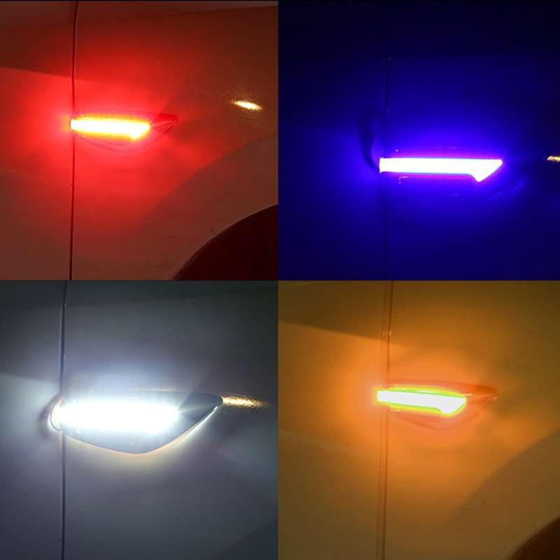 2pcs Car Fender Blade Dynamic Side Marker Lights 12V LED High Bright Daytime Running Lights(Blue)