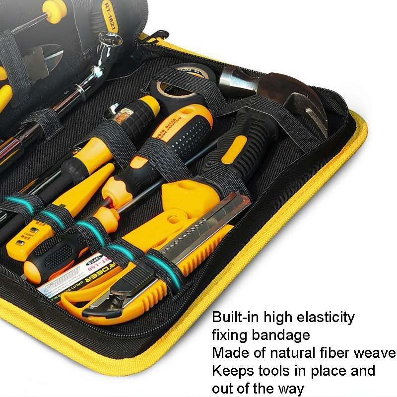 24.5 x 12 x 5cm Soldering Iron Oxford Cloth Tool Bag Electronic Accessories Tool Bag(Middle Yellow)