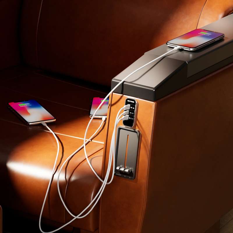 12/24V USB+Type-C Car, RV, Boat Mobile Phone Charger Modification(Silver 2.1A+1A+PD3.0)