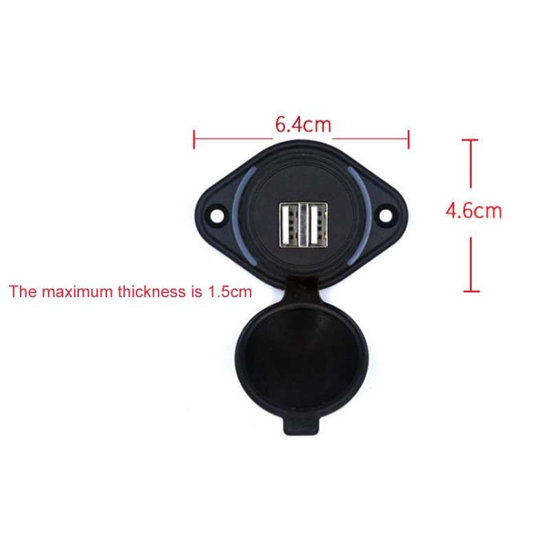 Dual USB 12V/24V Waterproof Modified Car Charger(UCC-310-2U 3.1A)