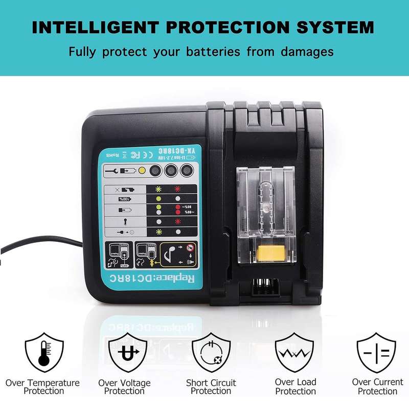 LUOMASHI For Makita 18V Lithium Battery Charger, Model: US Plug