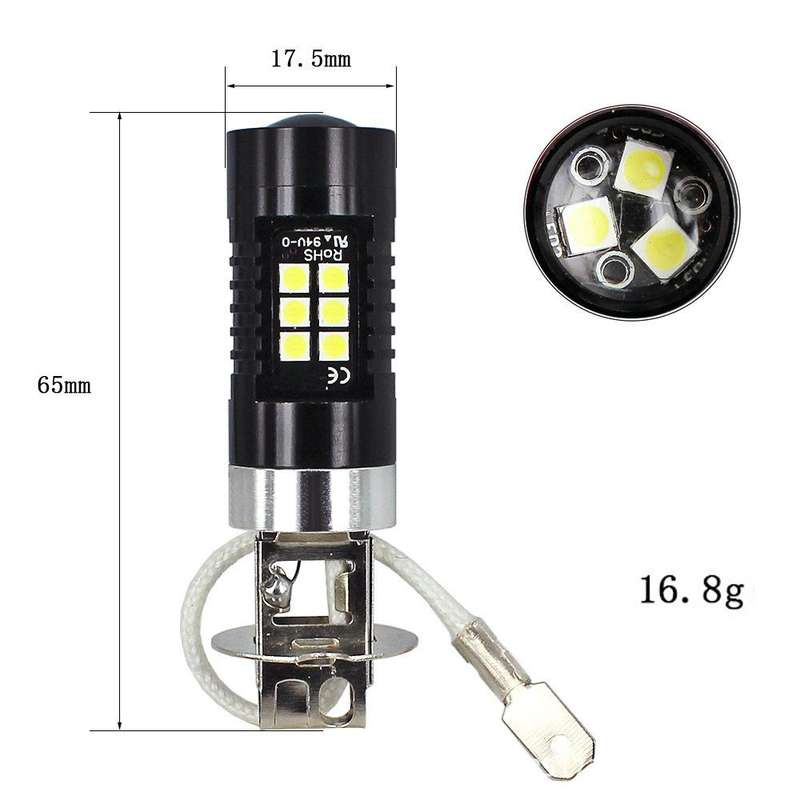 1pair Automotive High-power LED White Light Fog Lamp(H3)