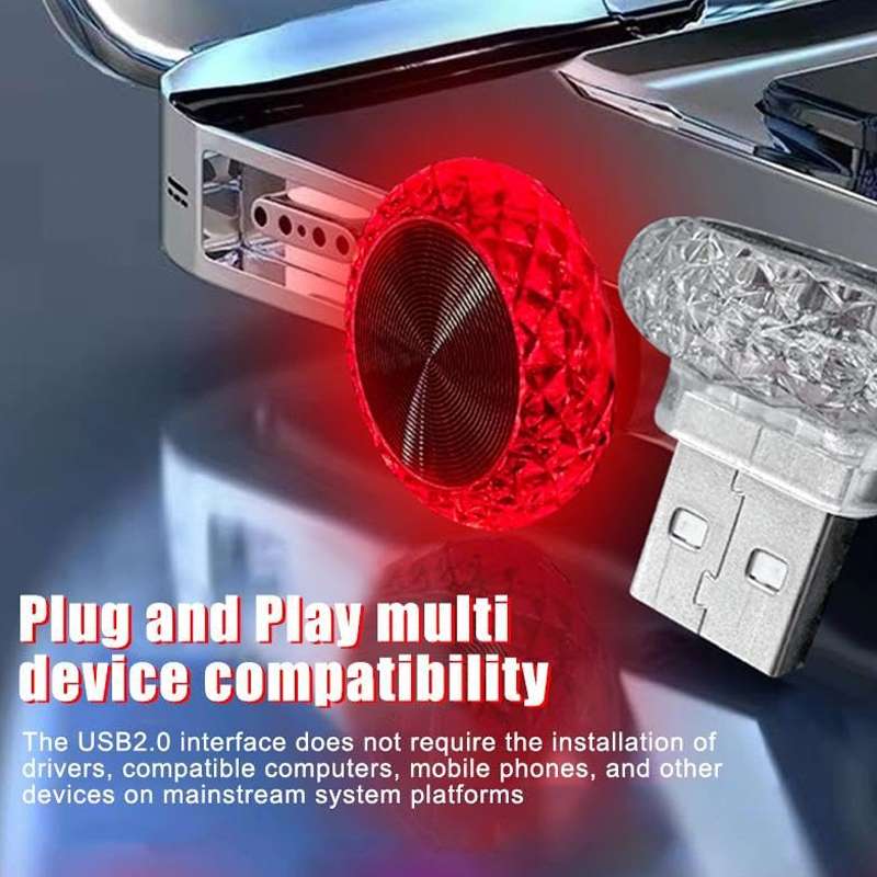 Mushroom Type Car USB Ambient Light LED Night Light Home Indoor Decoration Lamp(Colorful Flashing)