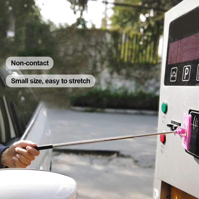 Portable Extension Pole for Car Driving Parking, Color: Pink+White