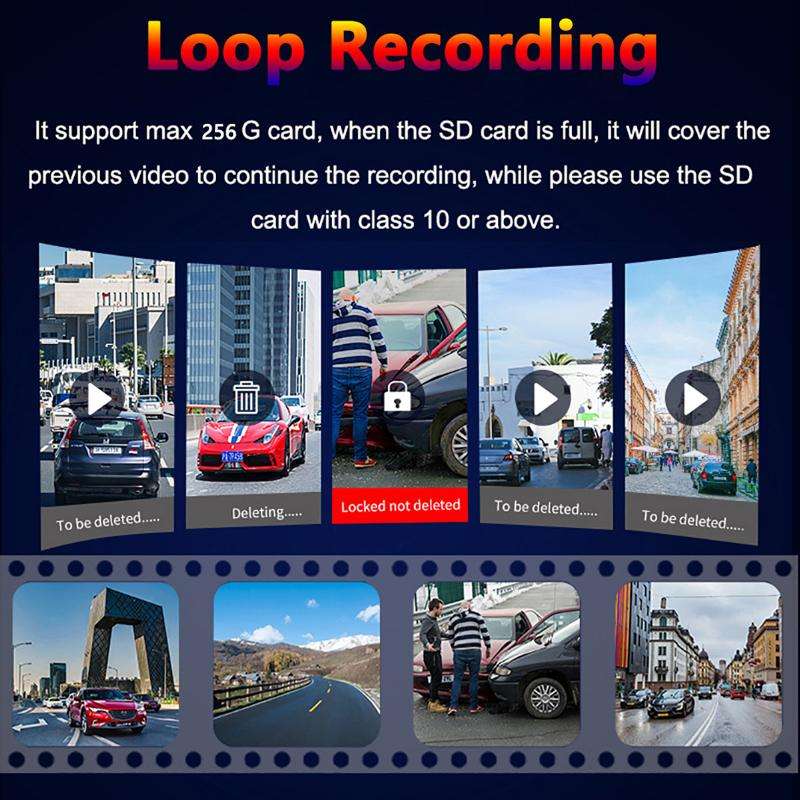 3-Inch Dual-Lens Front 4K + Rear 2K HD WiFi Connected Driving Recorder(A5)