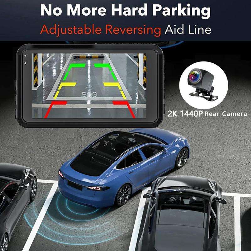 3-Inch Dual-Lens Front 4K + Rear 2K HD WiFi Connected Driving Recorder(A5)